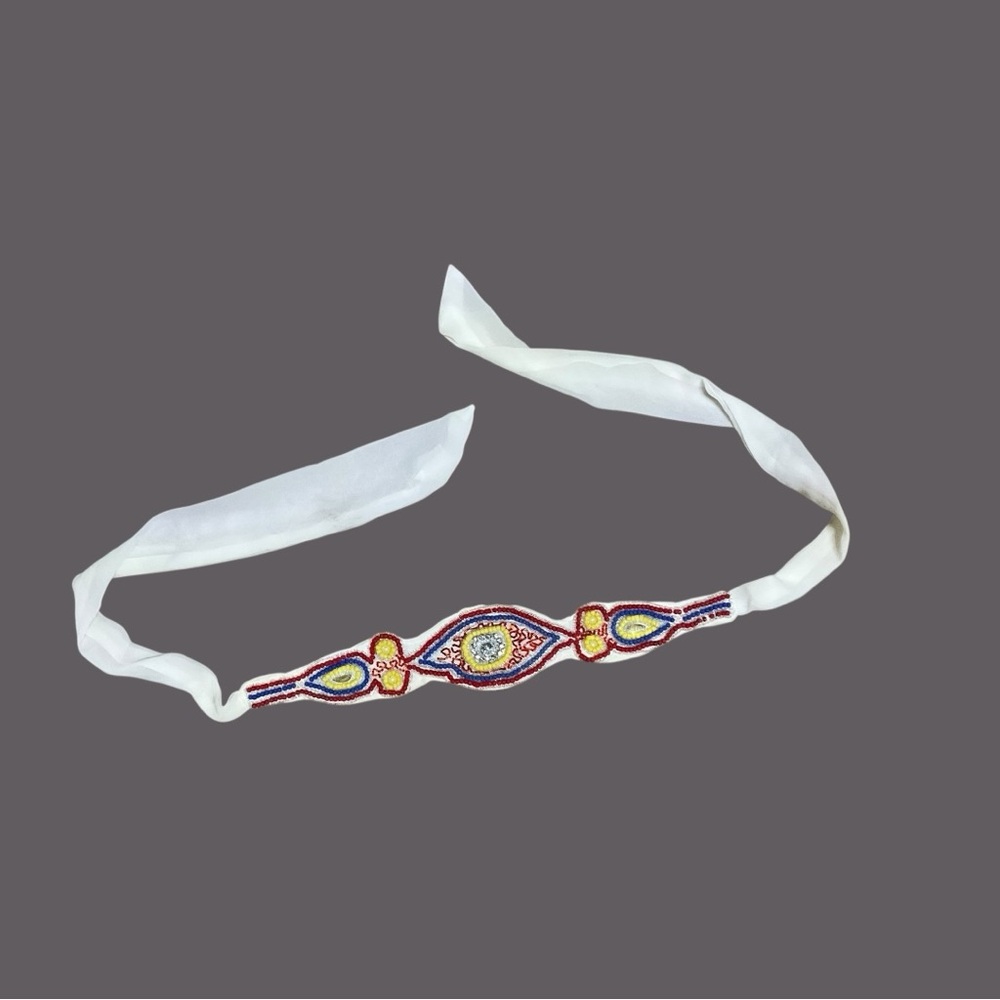 ✨ Hand-Beaded Festival Choker 🎭 Rhinestone Gem 💎 Tribal Boho Style‎